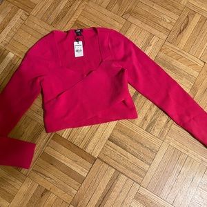 NWT Express pink crop top size small